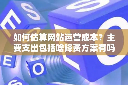 如何估算网站运营成本？主要支出包括啥降费方案有吗？
